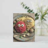 Mijn eten kijkt me aan briefkaart (Staand voorkant)