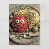 Mijn eten kijkt me aan briefkaart (Voorkant)