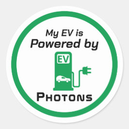 Mijn EV wordt aangedreven door Fotonen Ronde Sticker