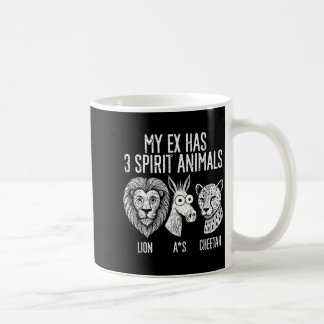 Mijn ex 3 spirituele dieren grappige grafische Kun Koffiemok