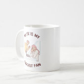 Mijn ex is mijn grootste fan sarcastische typograf koffiemok (Voorkant links)