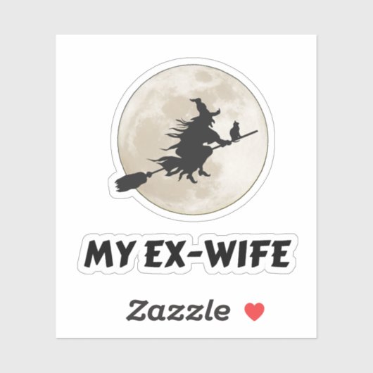 Mijn ex-vrouw is een heks, bittere scheiding sticker (Vel)