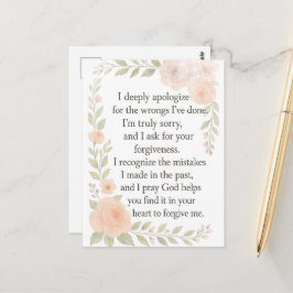 Mijn excuses/Verontschuldiging\ Vergevingsbloemen Briefkaart