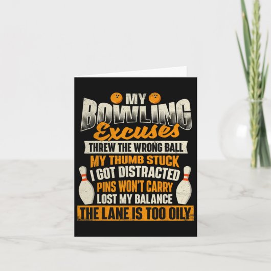Mijn excuses voor bowlen - bowling kaart (Voorkant)