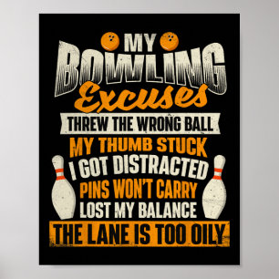 Mijn excuses voor bowlen - bowling poster
