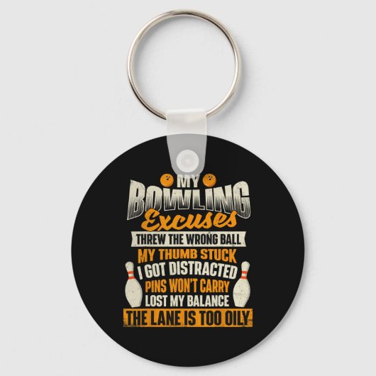 Mijn excuses voor bowlen - bowling sleutelhanger (Voorkant)