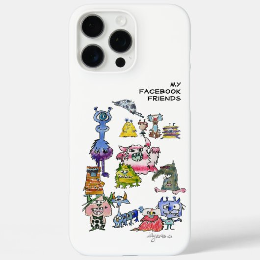 Mijn Facebook vrienden Cartoon Monsters Case-Mate iPhone Case (Achterkant)