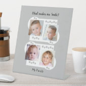 Mijn familie foto's wit en grijs reclamebord met voetstuk (Insitu)