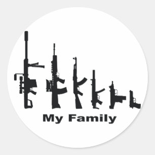 Mijn familie (I Love Pistolen) Ronde Sticker
