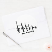 Mijn familie (I Love Pistolen) Ronde Sticker (Envelop)