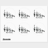 Mijn familie (I Love Pistolen) Ronde Sticker (Vel)