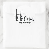 Mijn familie (I Love Pistolen) Ronde Sticker (Tas)