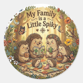 Mijn familie is een beetje stekelig ronde sticker