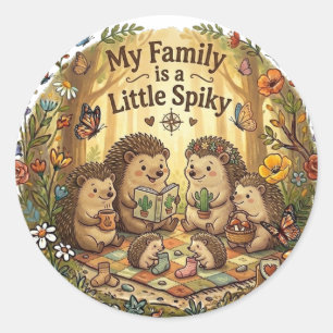 Mijn familie is een beetje stekelig ronde sticker