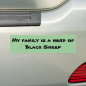Mijn familie is een kudde van Black Sheep Bumpersticker (Op auto)