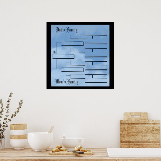 Mijn familie - Poster van 24 x 24 inch (Keuken)
