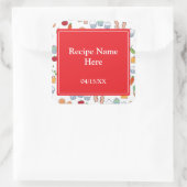 Mijn familie recepten vierkante sticker (Tas)