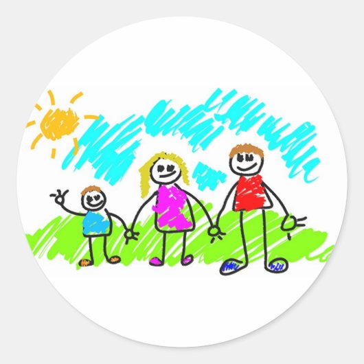 Mijn familie ronde sticker (Voorkant)