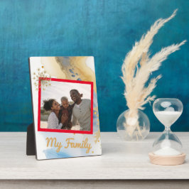 Mijn familie Tafelblad plaque is 5x7 met een Ezel Fotoplaat