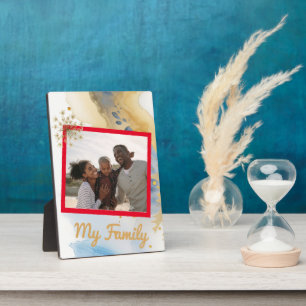 Mijn familie Tafelblad plaque is 5x7 met een Ezel Fotoplaat