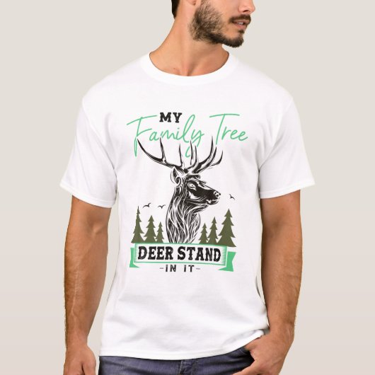 Mijn familieboom Deer Hunters Gift T-shirt (Voorkant)