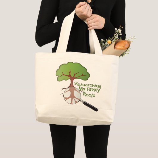 Mijn familierouten onderzoeken grote tote bag (Voorkant (product))
