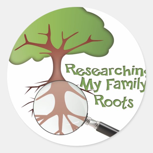 Mijn familierouten onderzoeken ronde sticker (Voorkant)