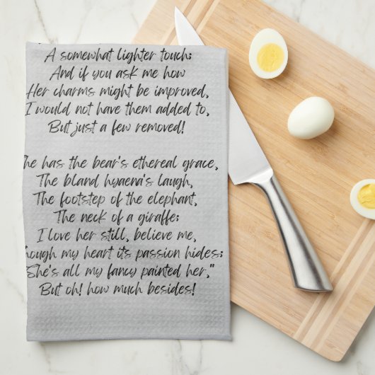 Mijn Fancy gedicht van Lewis Carroll Theedoek (Quarter Fold)