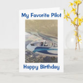 "MIJN FAV PILOT" DOE WAT JE GELUKKIG MAAKT VERJAAR KAART (Gele Bloem)