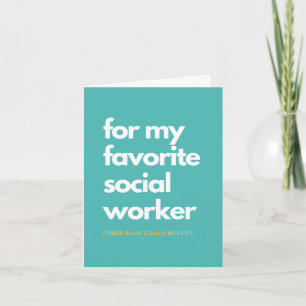 Mijn Fave Social Worker Bedankkaart