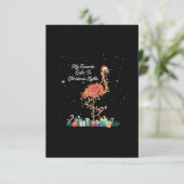 Mijn favoriet is kerstverlichting Costume Flamingo RSVP Kaartje (Staand voorkant)