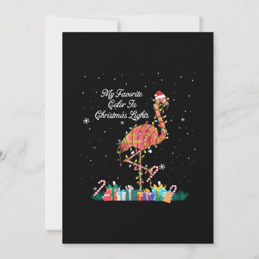 Mijn favoriet is kerstverlichting Costume Flamingo Save The Date (Voorkant)