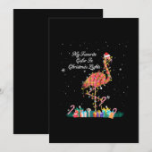 Mijn favoriet is kerstverlichting Costume Flamingo Save The Date (Voorkant / Achterkant)