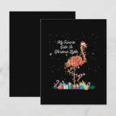 Mijn favoriet is kerstverlichting kostuum Flamingo Kaart (Voorkant / Achterkant)