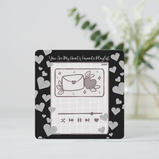 Mijn favoriete afspeellijst - Valentijnsdag Kaart (Staand voorkant)