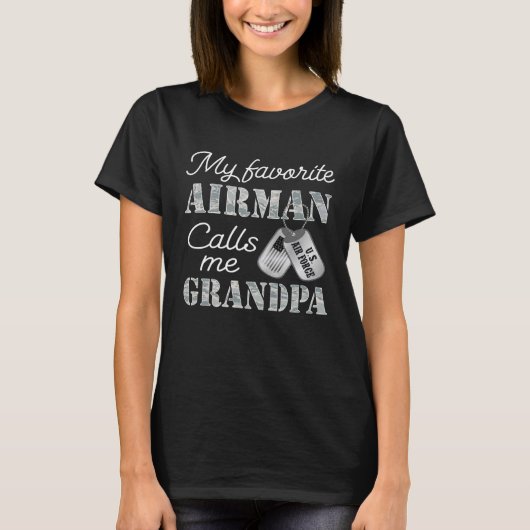 Mijn favoriete Airman noemt me opa USAF opa G T-shirt (Voorkant)