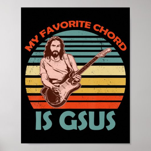 Mijn favoriete akkoord is Gsus Jesus Guitarist Gui Poster (Voorkant)