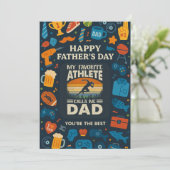  Mijn favoriete atleet Noem me vader dag Kaart (Staand voorkant)