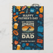  Mijn favoriete atleet Noem me vader dag Kaart (Voorkant / Achterkant)