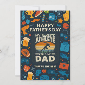  Mijn favoriete atleet Noem me vader dag Kaart