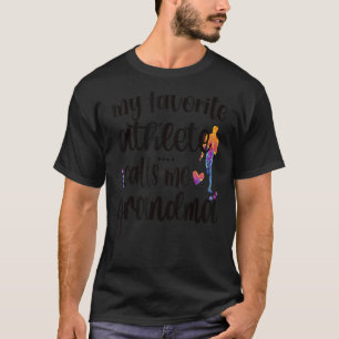 Mijn favoriete atleet roept me spoor en gebied Gra T-shirt
