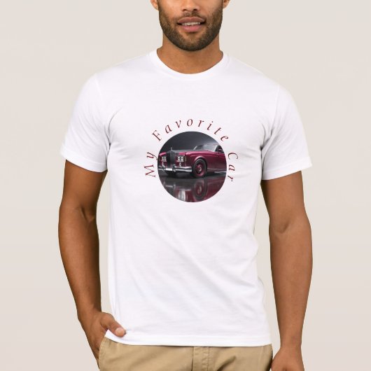 Mijn favoriete auto. Je foto staat in de cirkel. T-shirt (Voorkant)