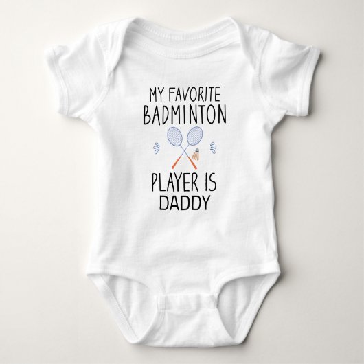 Mijn favoriete badmintonspeler is papa - Badminton Romper (Voorkant)