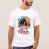 Mijn favoriete Barrel Racer noemt me mama Retro T-shirt (Voorkant)