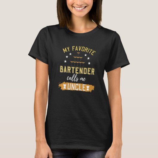 Mijn favoriete Bartender noemt me oom T-shirt (Voorkant)