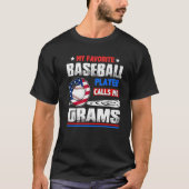 Mijn favoriete Baseball Player roept me Grams Moed T-shirt (Voorkant)