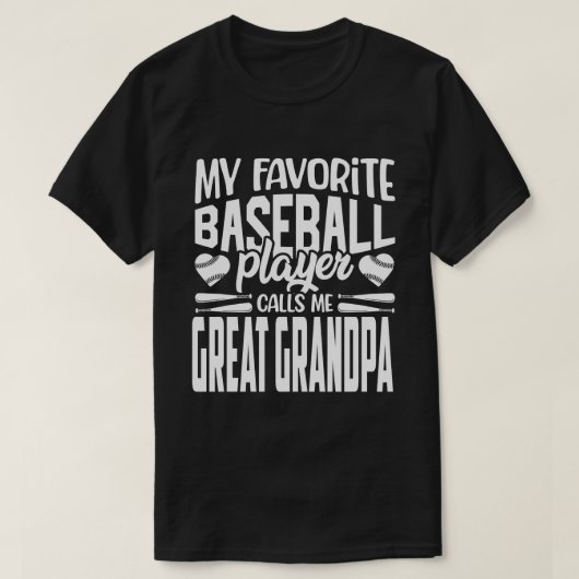 Mijn favoriete Baseball Player roept me GREAT GRAN T-shirt (Design voorkant)