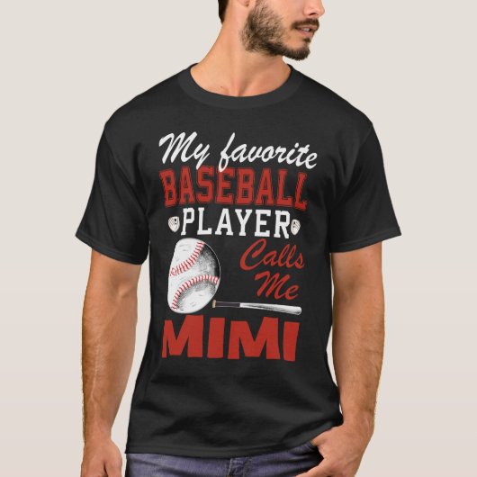 Mijn favoriete Baseball Player roept me Mimi T-shirt (Voorkant)