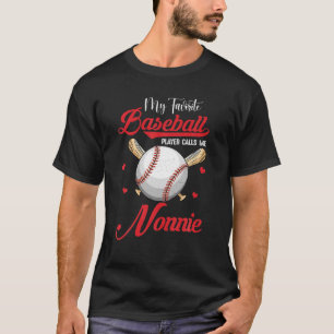 Mijn favoriete Baseball Player roept me Nonnie T-shirt