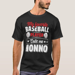 Mijn favoriete Baseball Player roept me Nonno T-shirt